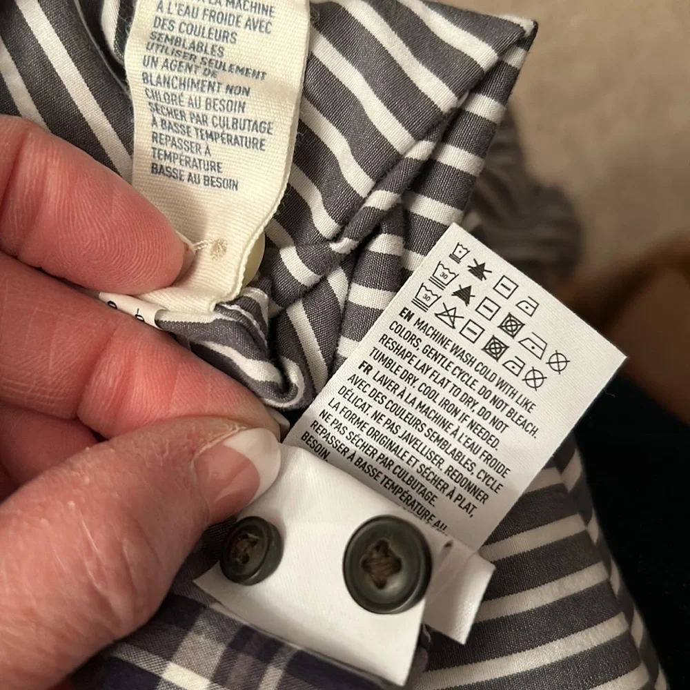 Lot of 2 AMERICAN🦅EAGLE Button Down SHIRTS Mens Large🦅1 Plaid & 1 Gray Striped - Picture 7 of 11